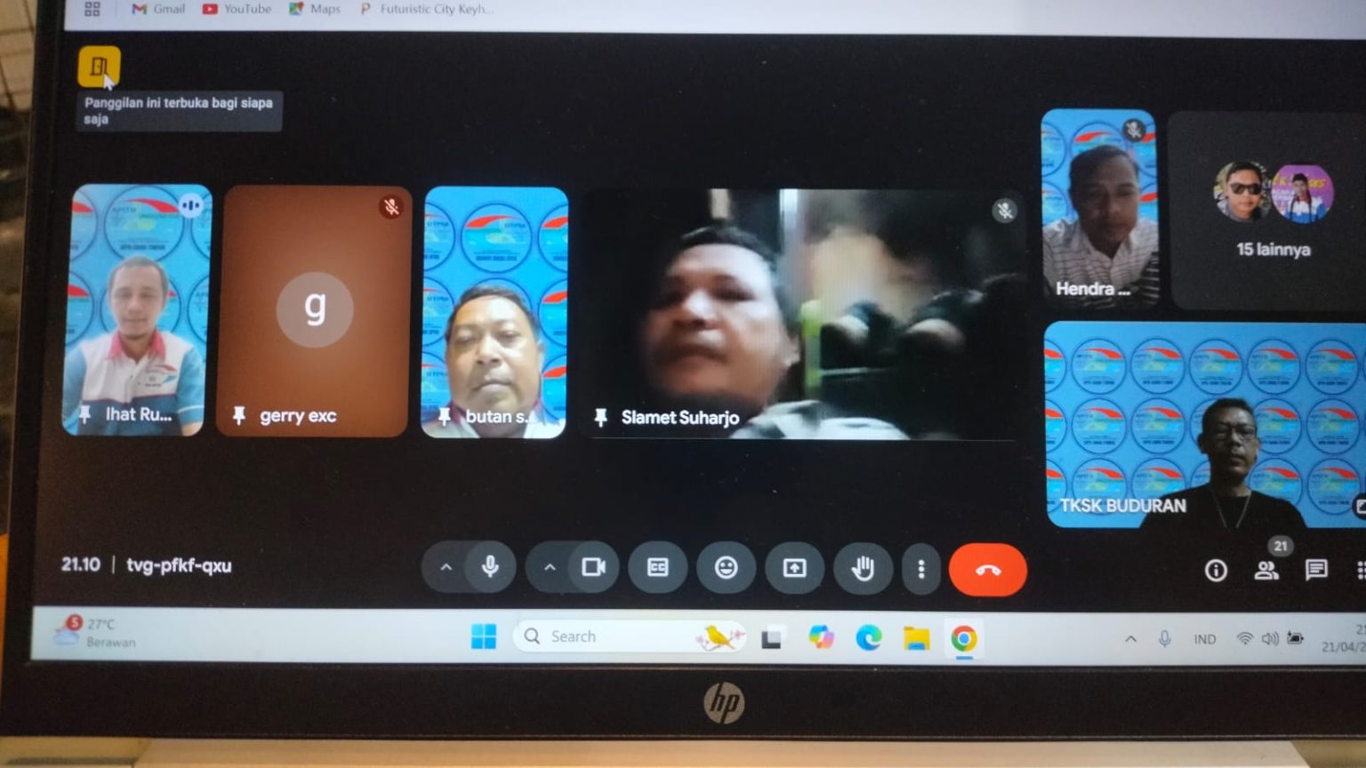 Zoom Meeting Pra Rakerda DPD Apitu Jawa Timur - APITU Indonesia